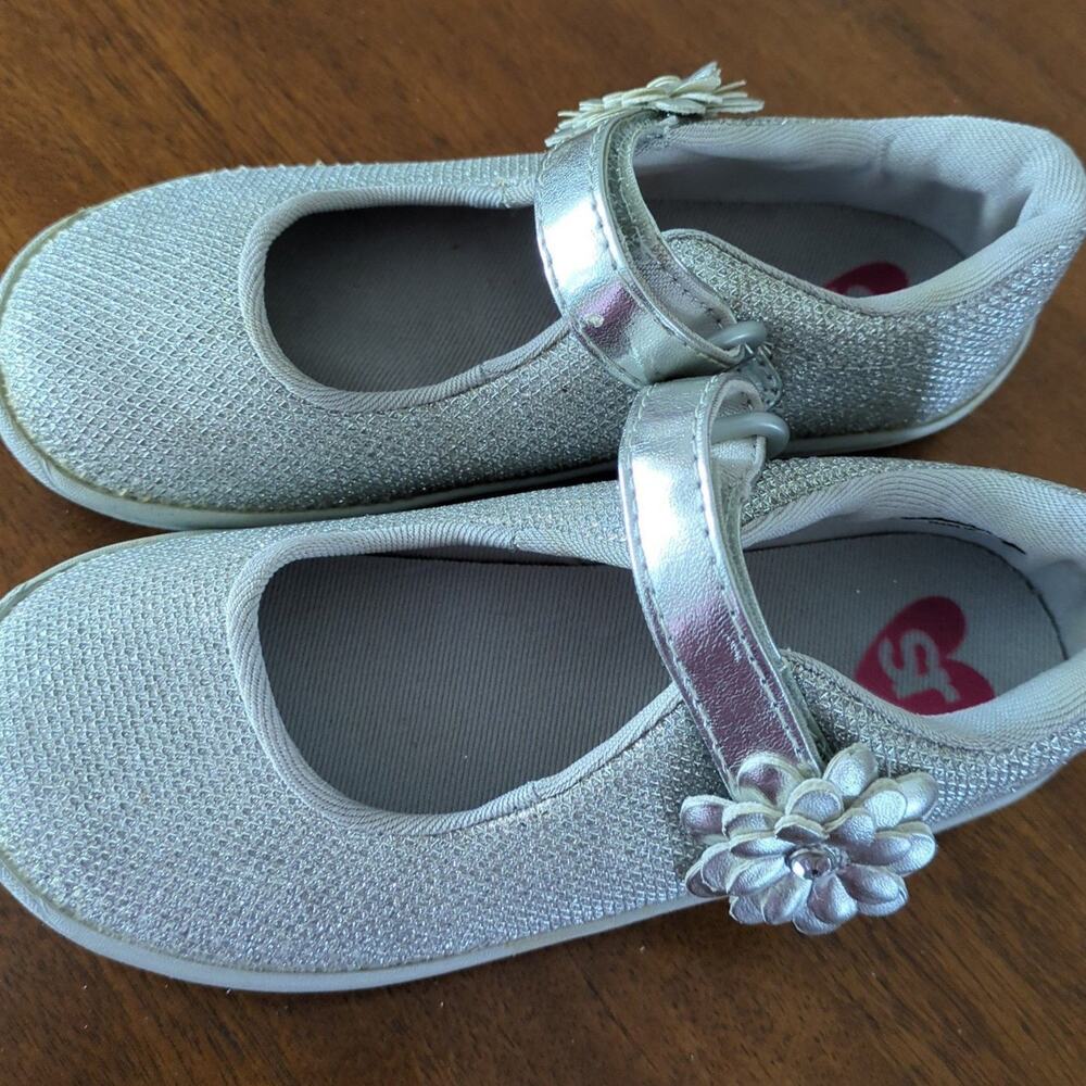 Stride Rite Toddler Girls Haylie Silver Mary Jane Shoes Size 10.5 - Picture 7 of 11